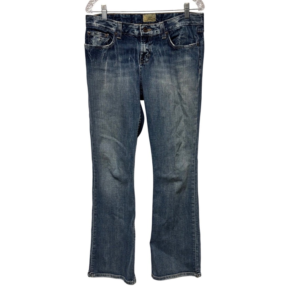 BKE Hannah Stretch Bootcut Jeans Womens 31x31.5 Medium Wash Distressed Denim Y2K